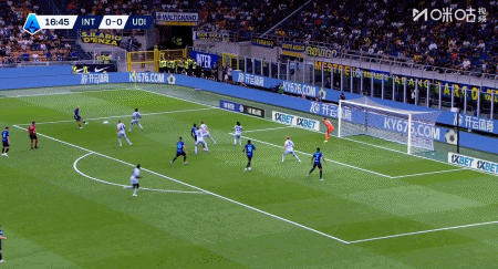 kaiyun-半场:国米1-2乌迪内斯,邓弗里斯破门,凯南-戴维斯传射